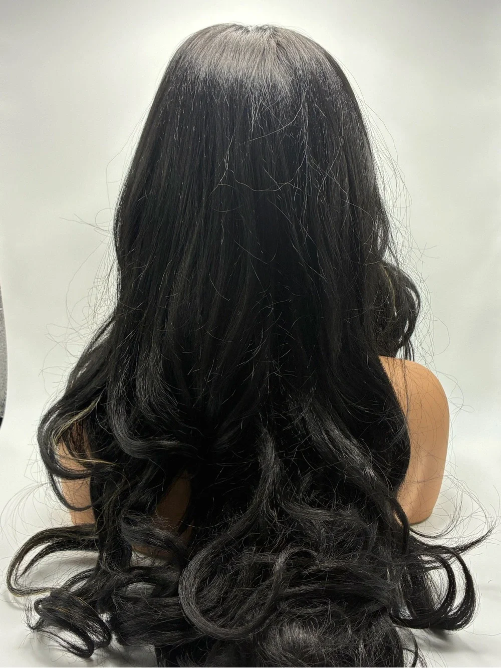 Black Long Wavy Lace Front Wig - Women Hair. Synthetic